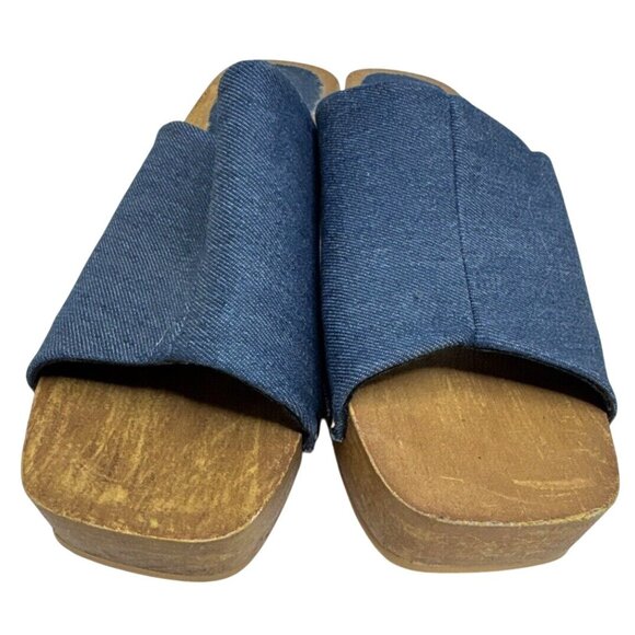 Rouge Helium Womens Denim Wood Clogs Size 7 - Picture 4 of 7